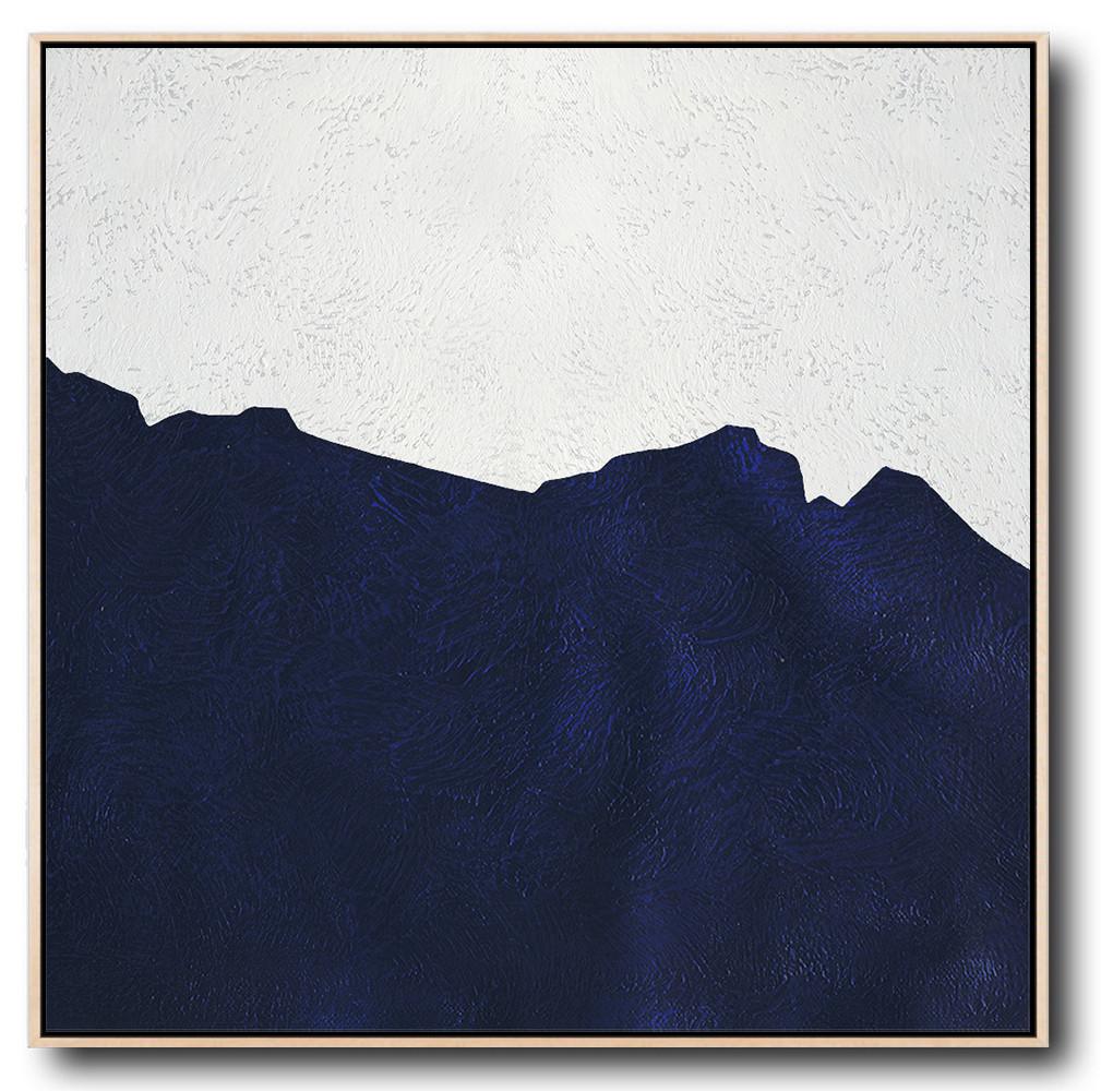 Navy Blue Minimalist Painting #NV308A - Click Image to Close